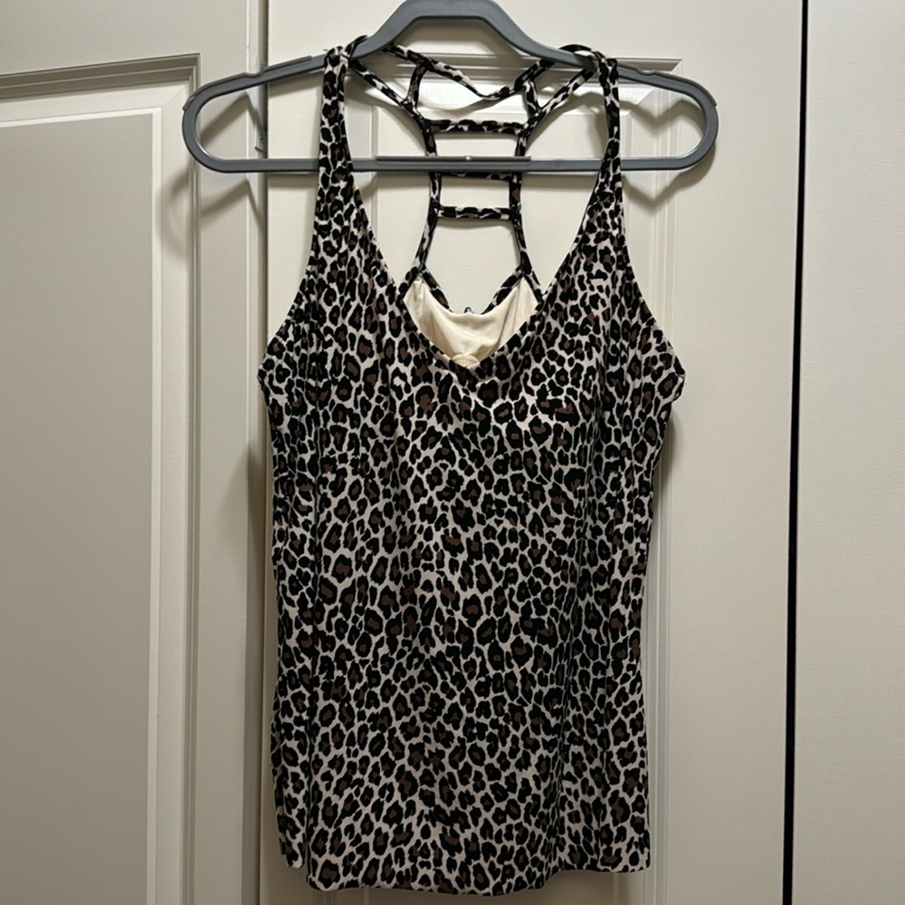 Leopard swim top